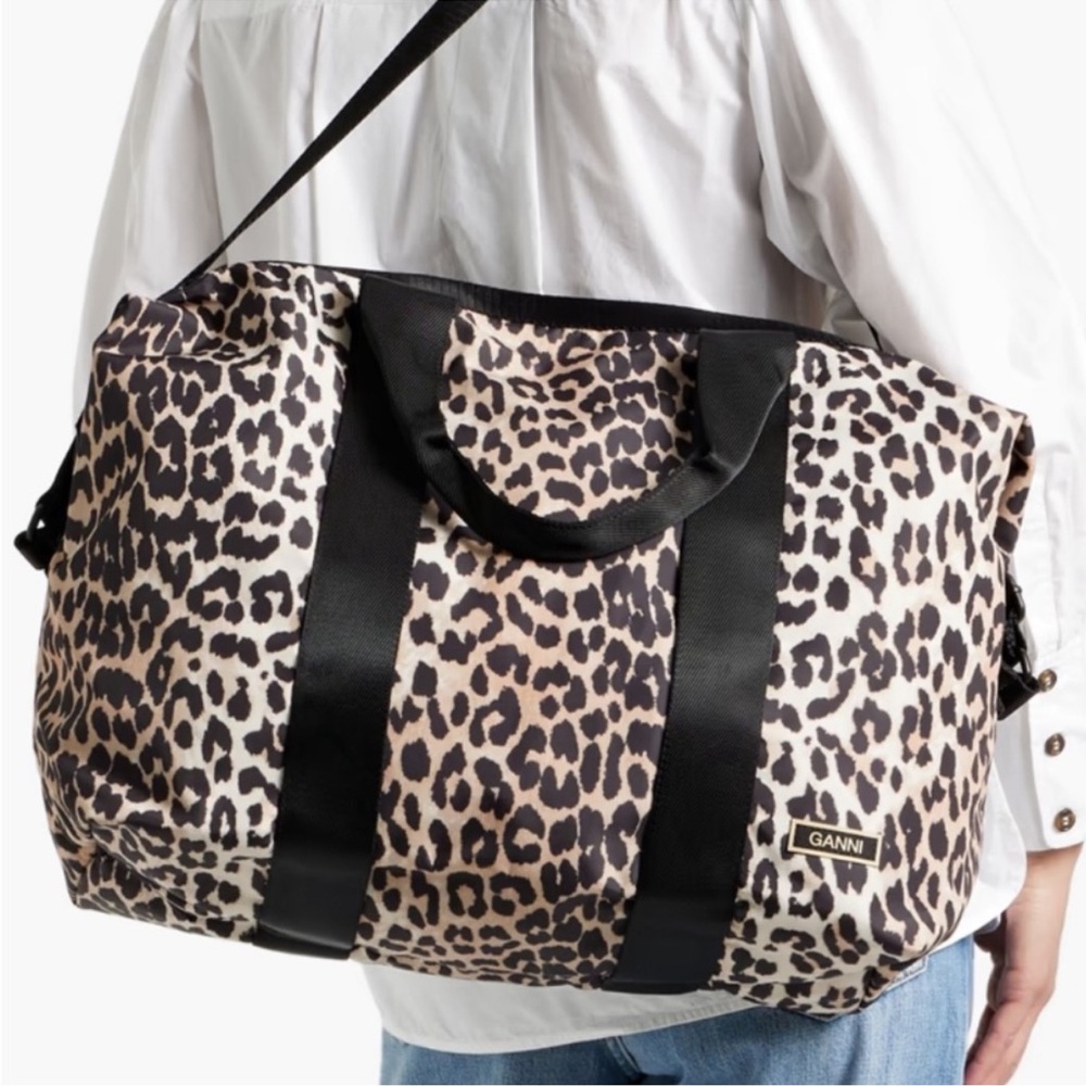 GANNI Leopard Print Weekend Bag - used